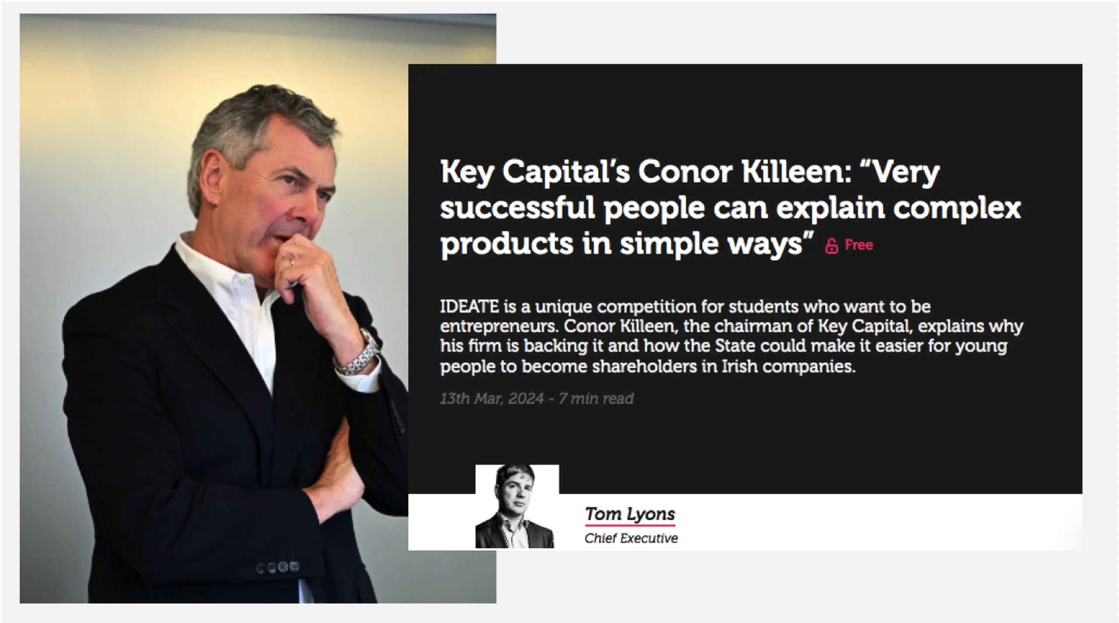 Conor Killeen, Chairman, Key Capital. Photo: Bryan Meade.