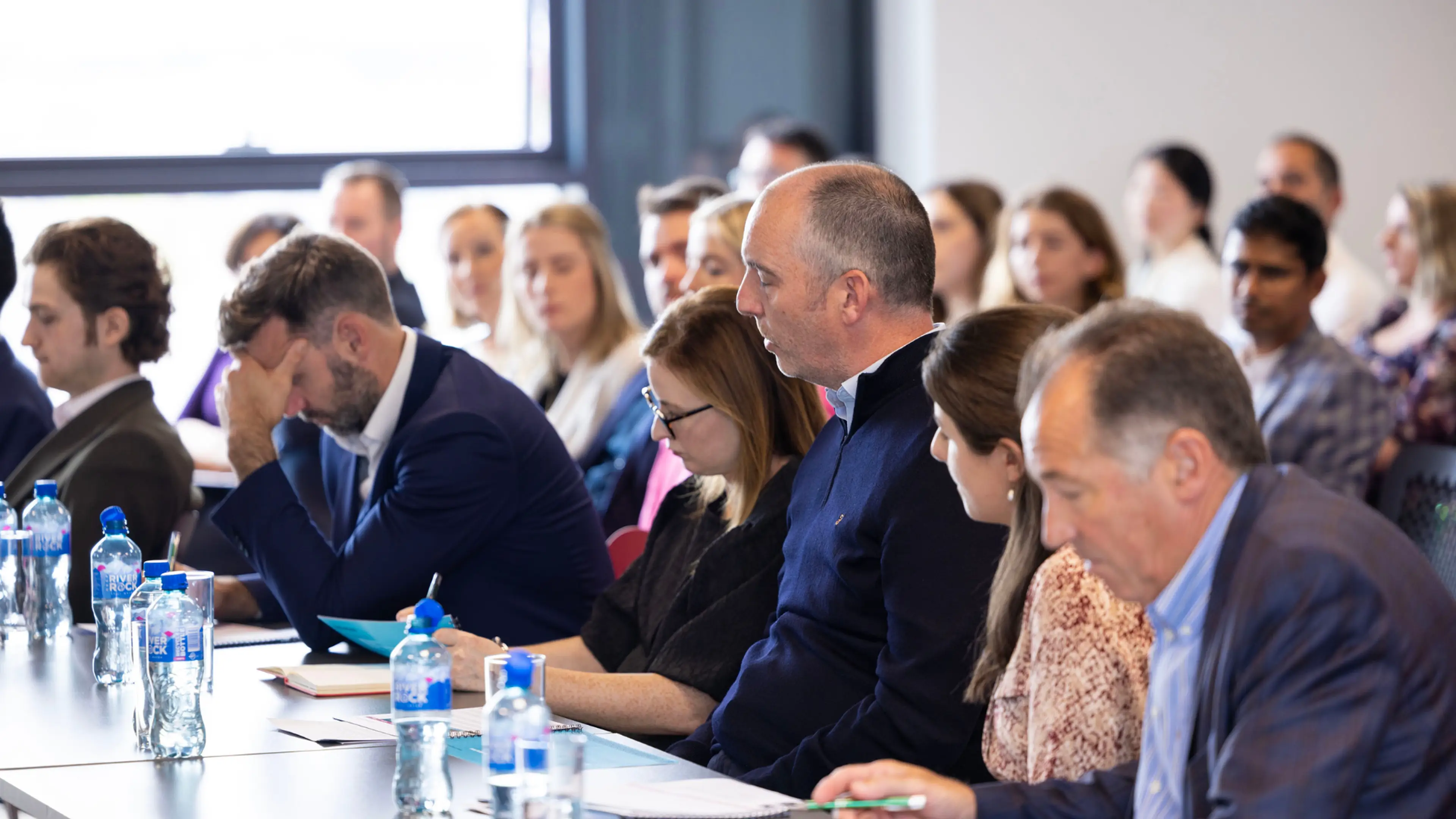 Judging panel left to right: Niall Morris - Key Capital, Laura Gilbride - PwC, Shane O’Hanlon - InterTrade Ireland,  Eimear O’Keefe – Enterprise Ireland, David Moffitt (Chair).
