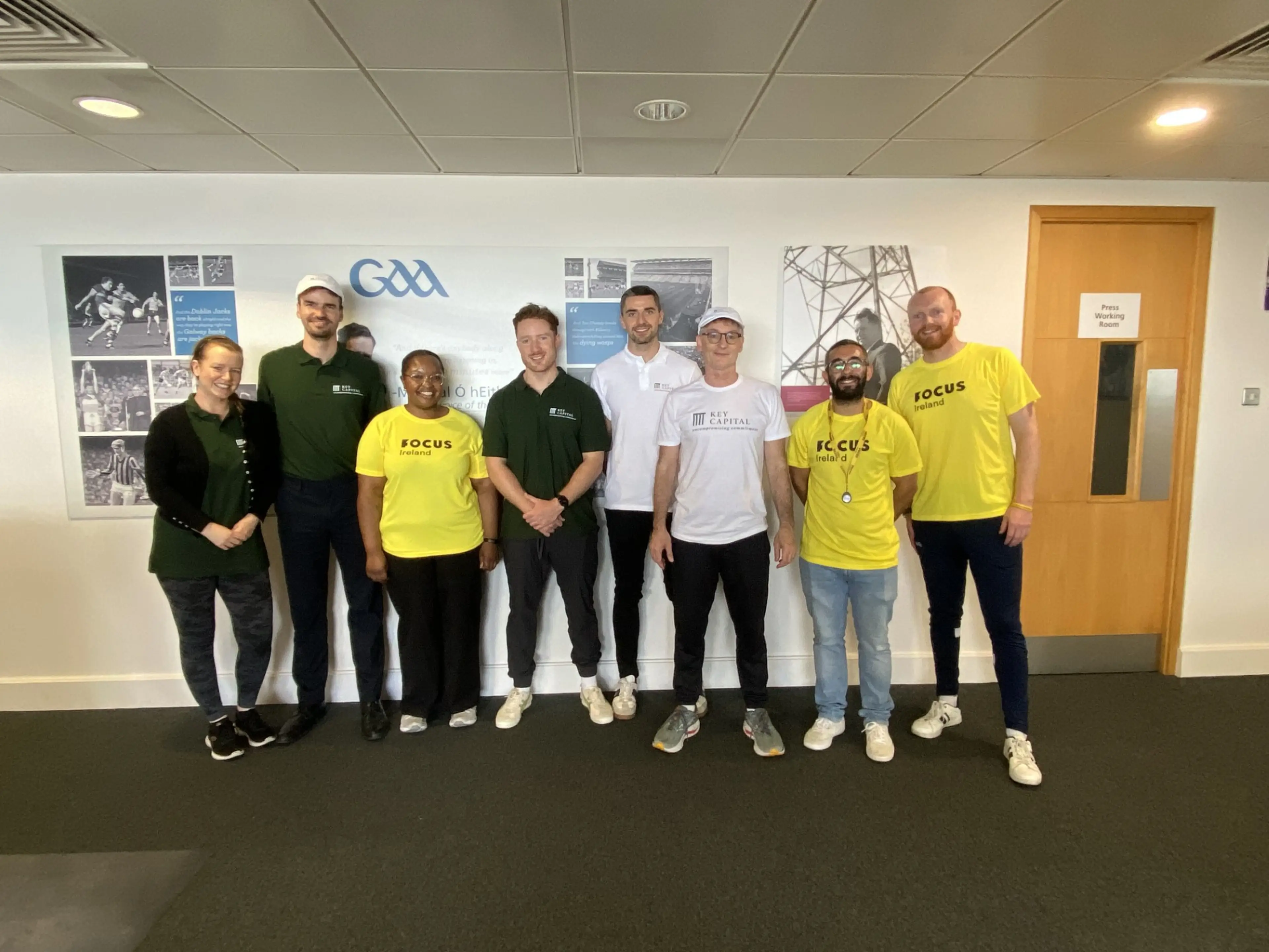 Key Capital team volunteers who abseiled from the roof of Croke Park Stadium in support of Focus Ireland, a charity dedicated to ending homelessness in Ireland.