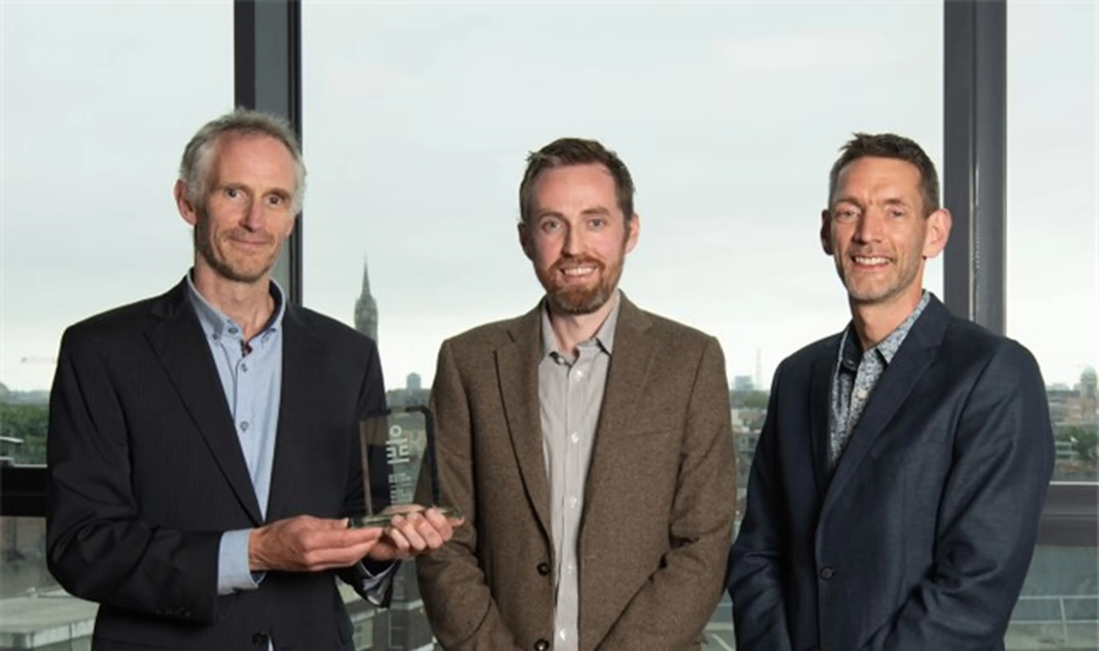 Pictured left to right is: Peter Keane, Each&Other, with the Nutra Treat team Dr Ronan Bergin and Dr John Stephens of Maynooth University .