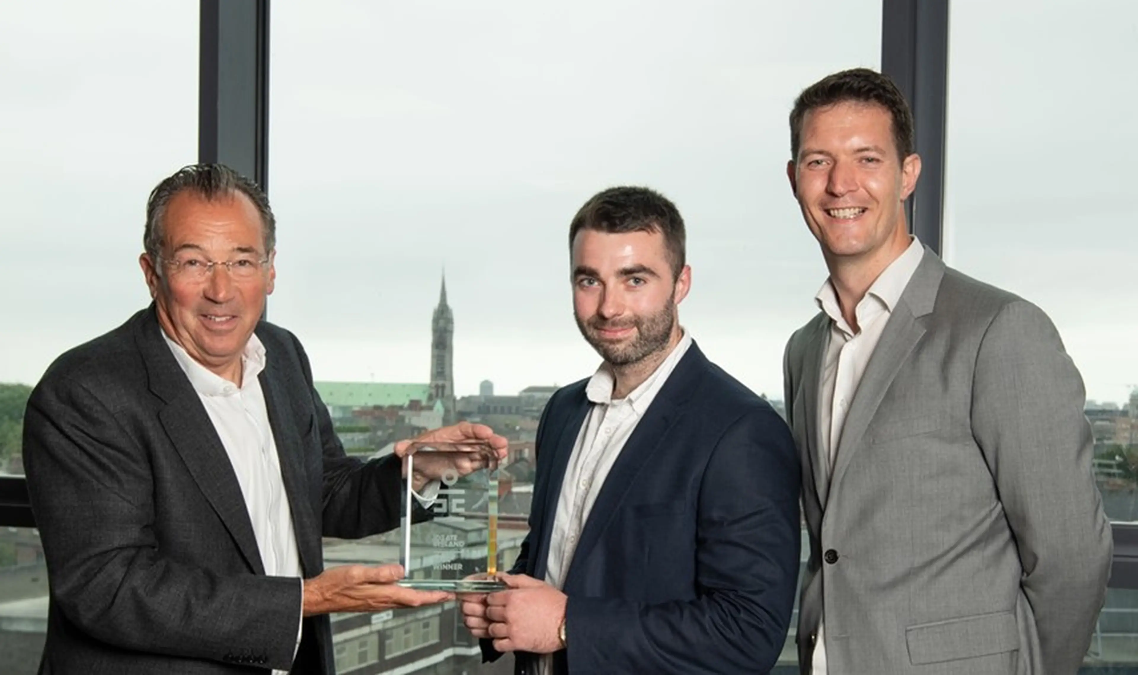 Pictured left to right is: David Moffitt, Chair, IDEATE Ireland, with Dr Sean Doyle and Dr Cormac Flynn from University of Galway.